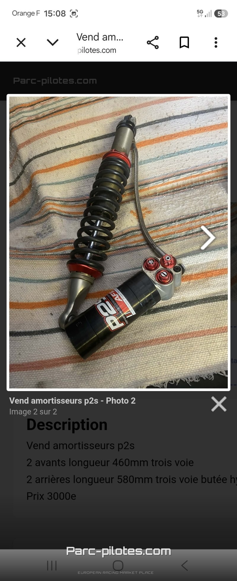 Vend amortisseurs p2s